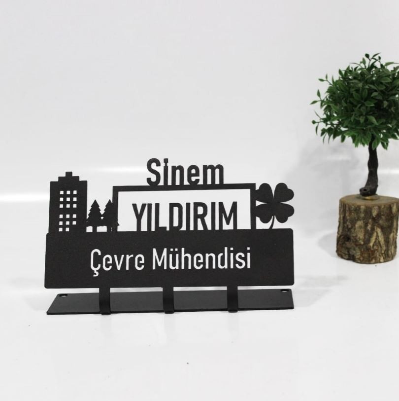 Çevre Mühendisi İsimlik - Çevre Mühendisi Masaüstü Metal İsimlik - Kişiye Özel İsimlik - Çevreci