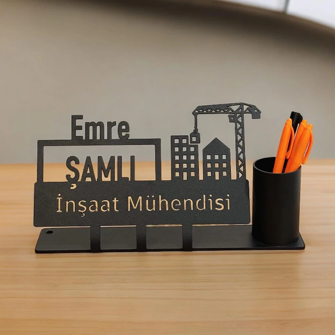 İnşaat Mühendisi Masa İsimliği - Kişiye Özel Metal İsimlik