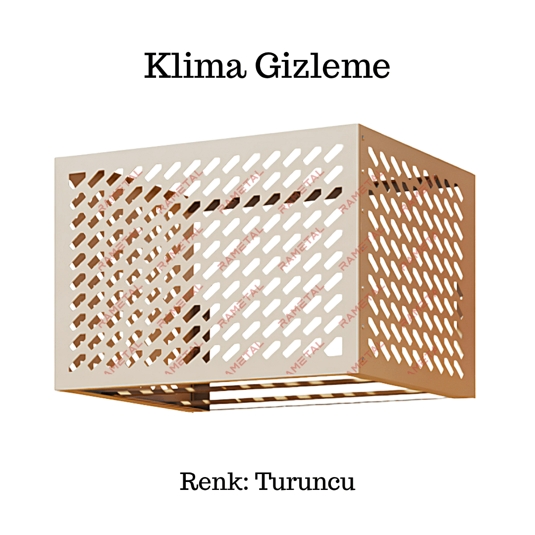Dekoratif Klima Gizleme - Siyah Renk Klima Dış Ünite Kafesi 