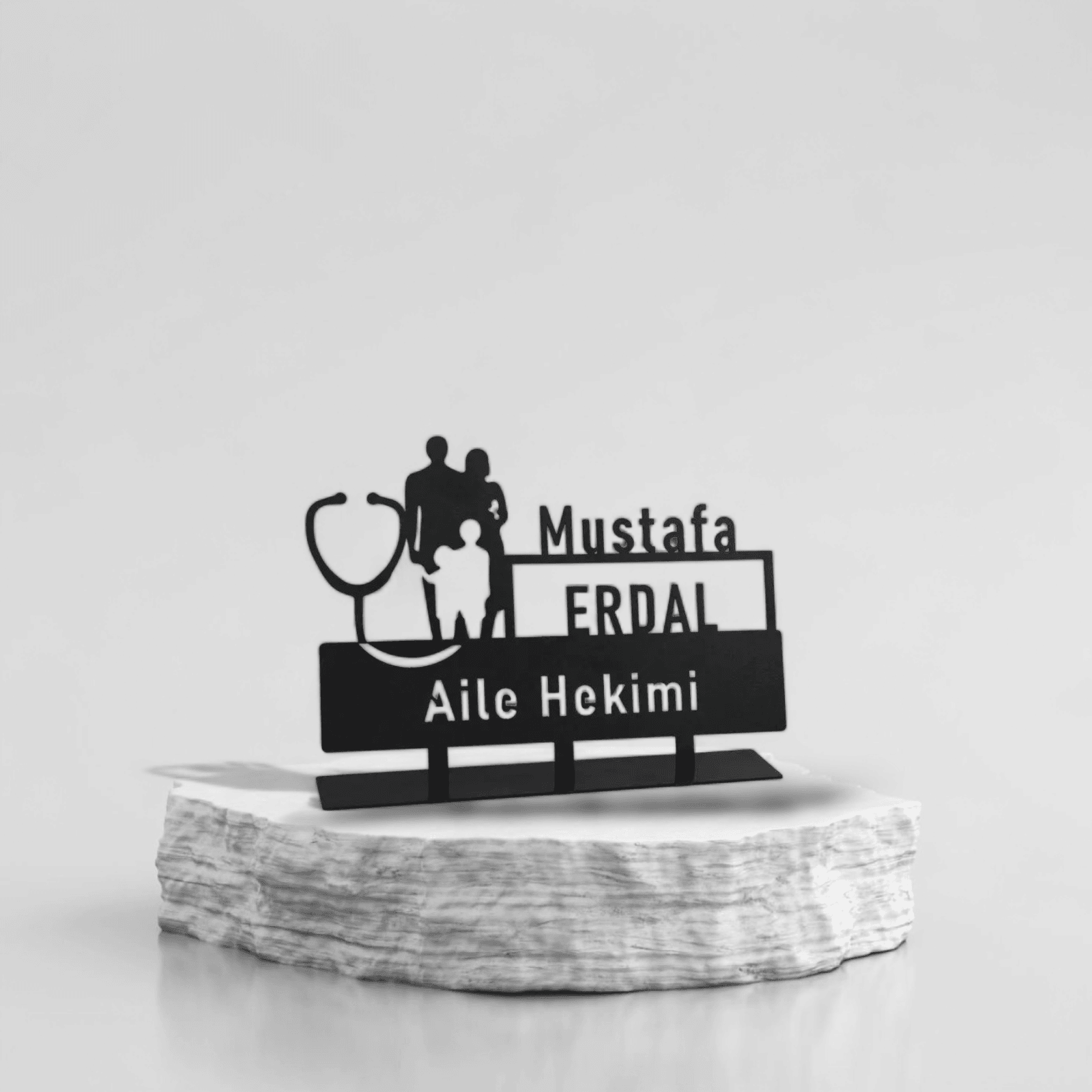 Aile Hekimi İsimlik - Kişiye Özel Metal İsimlik - Aile Hekimi Doktor Masa İsimliği