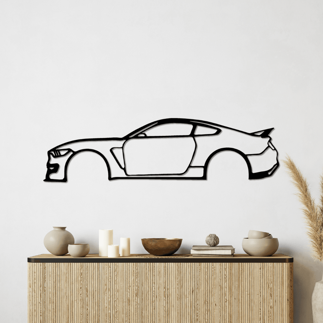 Ford Mustang Silüet Metal Duvar Tablosu – Amerikan Muscle Lazer Kesim Dekor