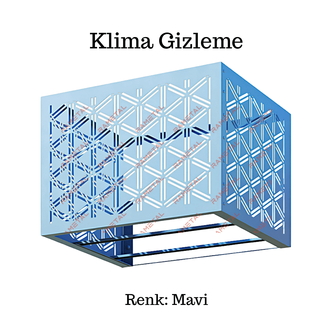 Dekoratif Klima Gizleme - Siyah Renk Klima Dış Ünite Kafesi