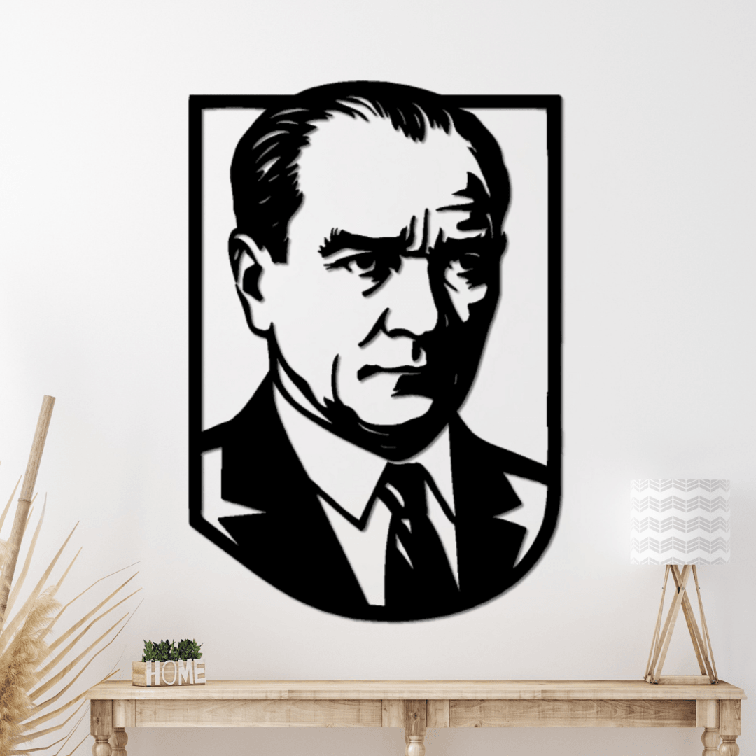 Modern Ofisler İçin – Atatürk Klasik Portre Silüet Metal Duvar Tablosu