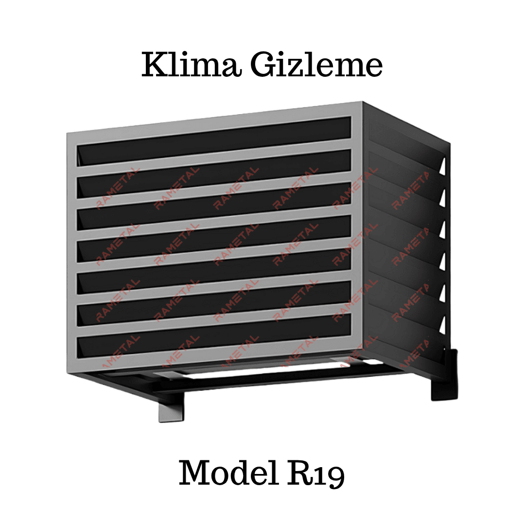 Dekoratif Klima Gizleme - Antrasit Renk Klima Dış Ünite Kafesi