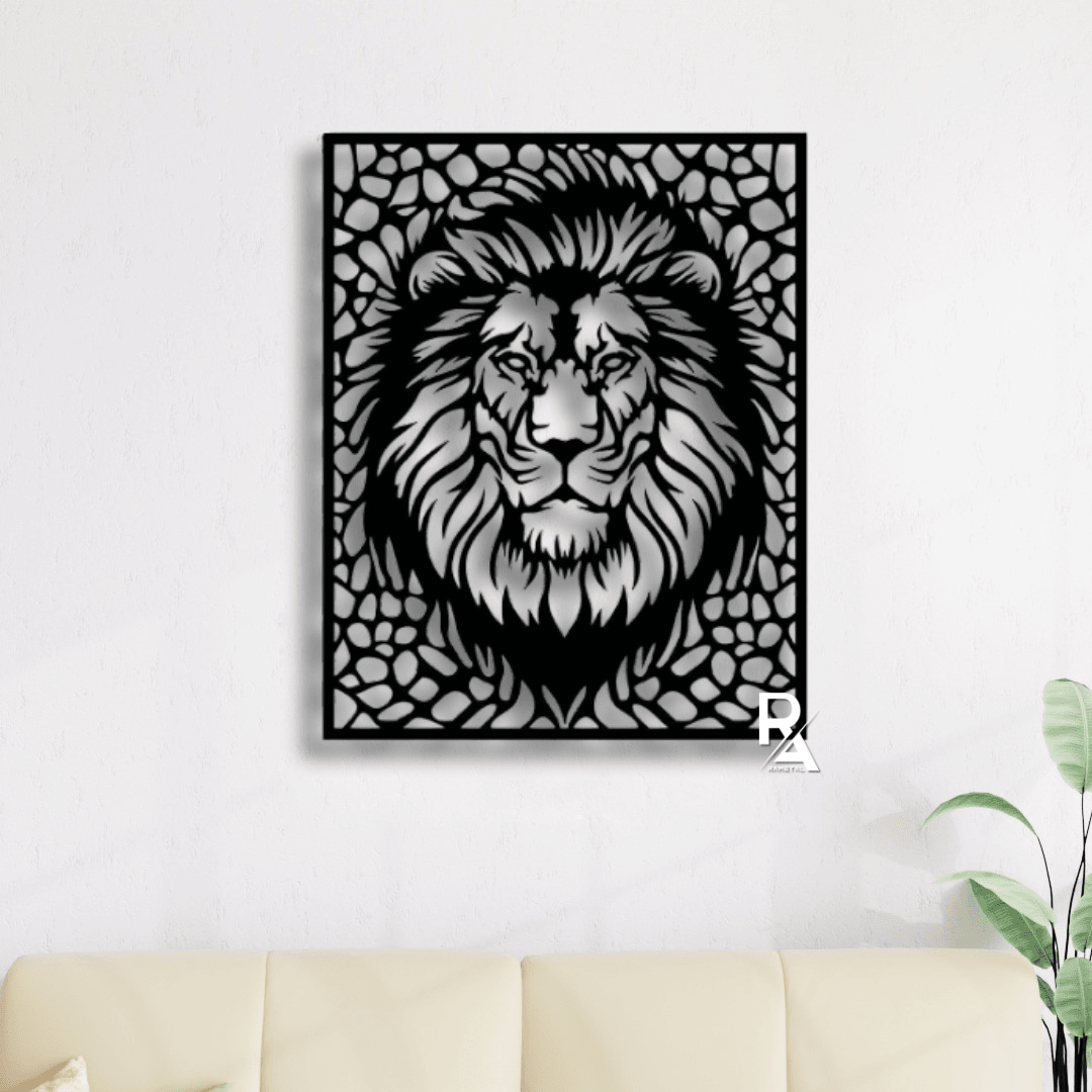 Dekoratif Metal Tablosu - Aslan Metal Duvar Dekoru