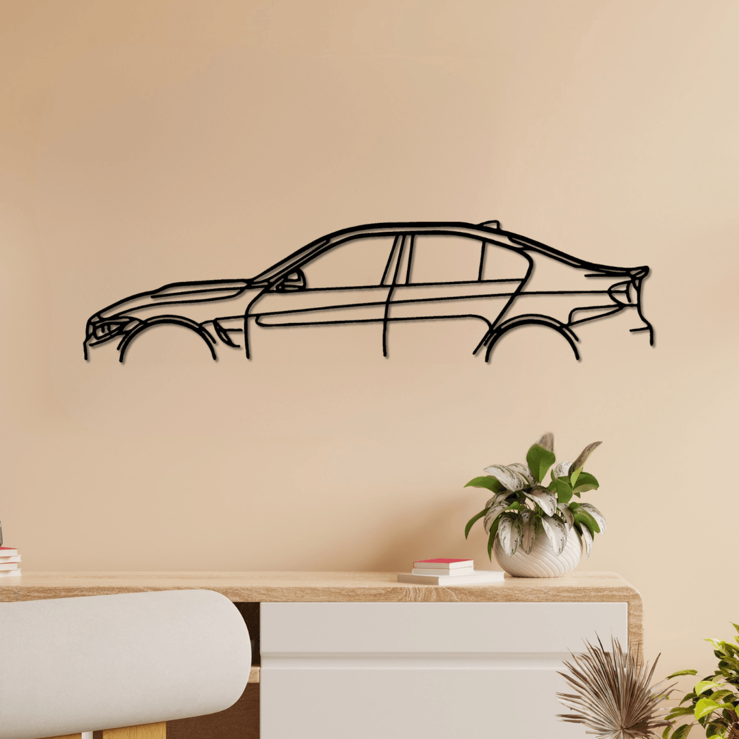 BMW M3 F80 Silüet Metal Duvar Tablosu – Modern Sedan Lazer Kesim Dekor