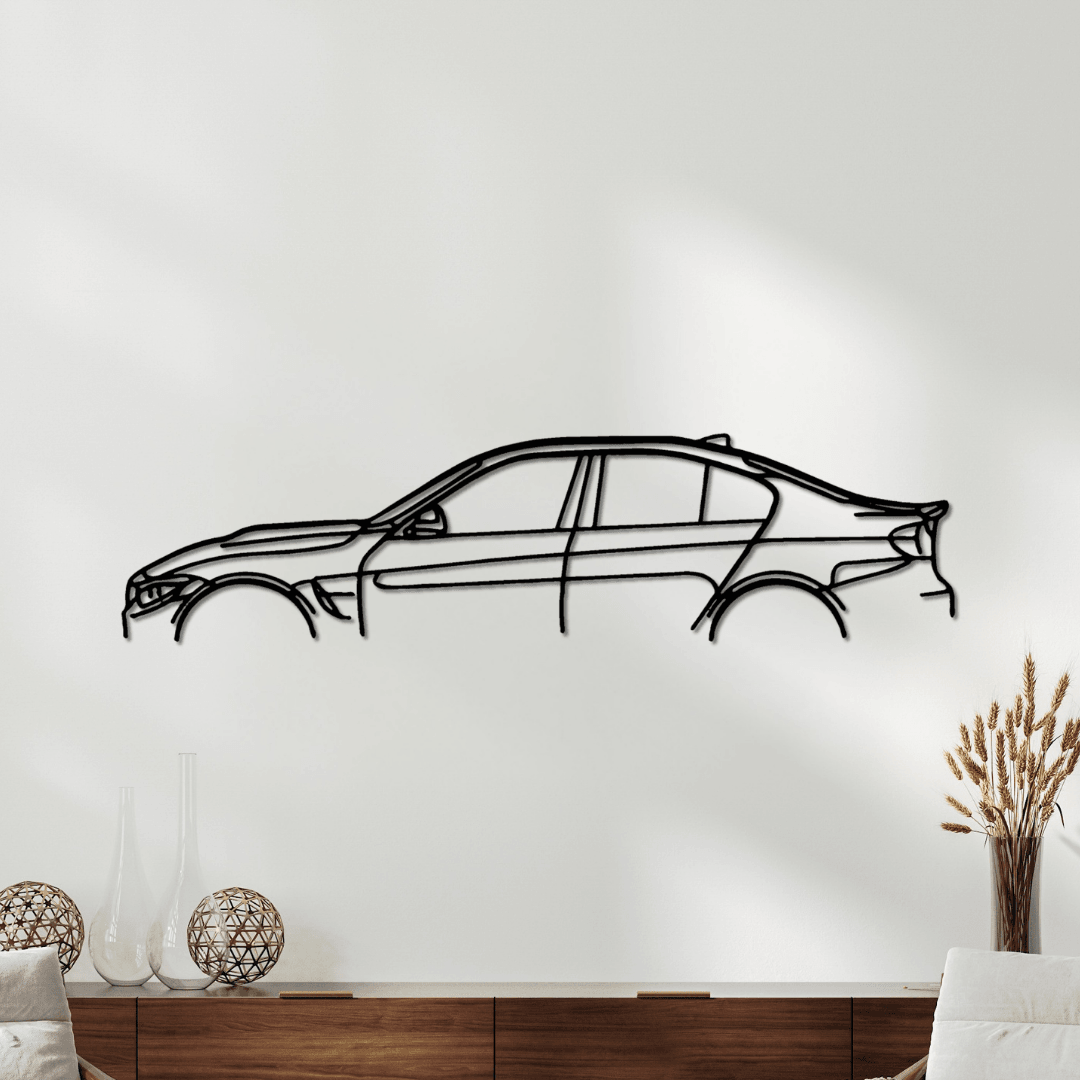 BMW M3 F80 Silüet Metal Duvar Tablosu – Modern Sedan Lazer Kesim Dekor