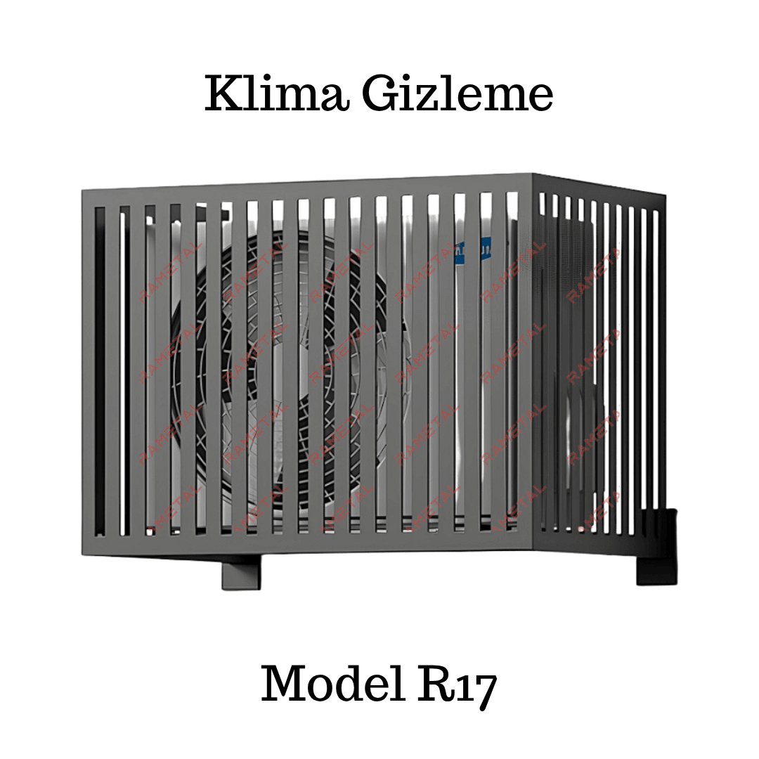 Dekoratif Klima Gizleme - Antrasit Renk Klima Dış Ünite Kafesi