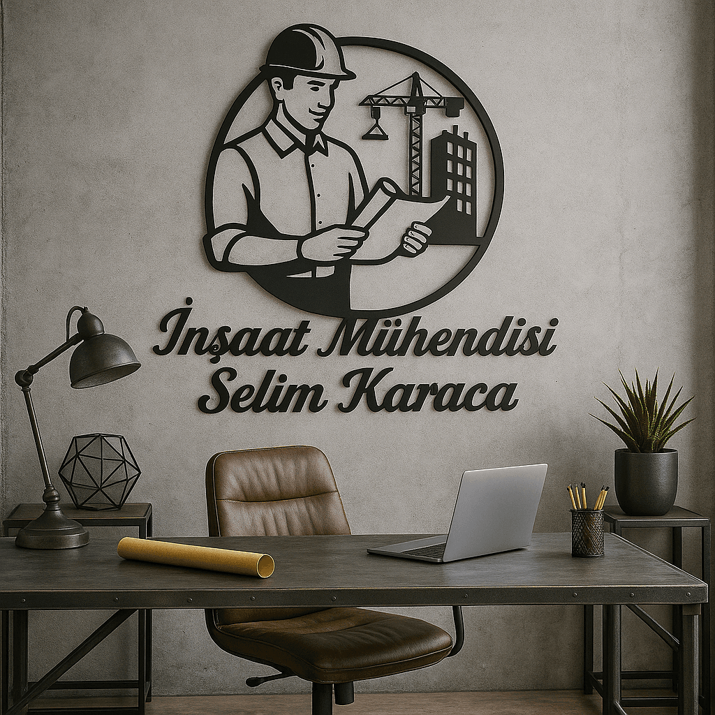 İnşaat Firmaları ve Mühendislere Metal Duvar Dekoru - Kişiye Özel Duvar Tablosu