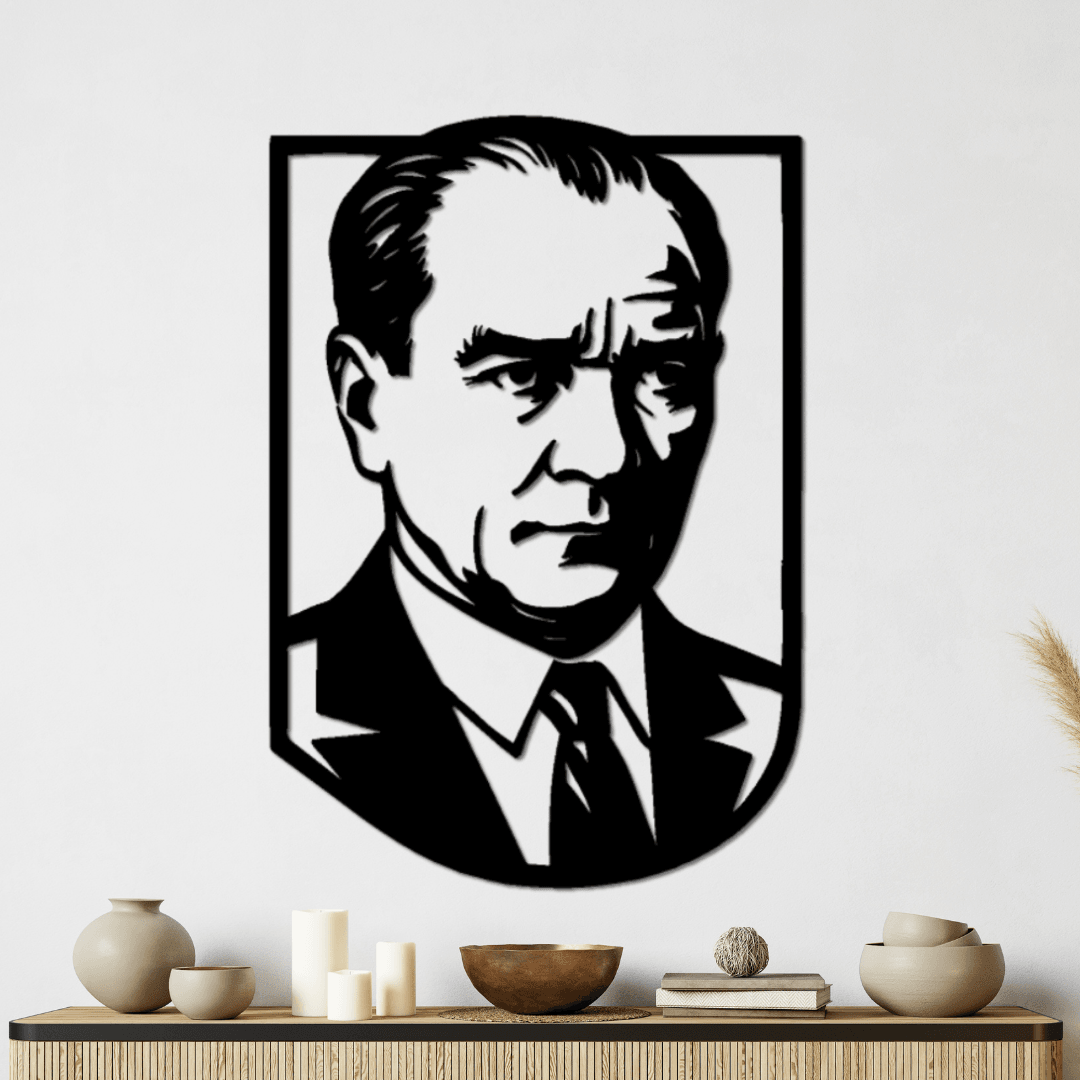 Modern Ofisler İçin – Atatürk Klasik Portre Silüet Metal Duvar Tablosu