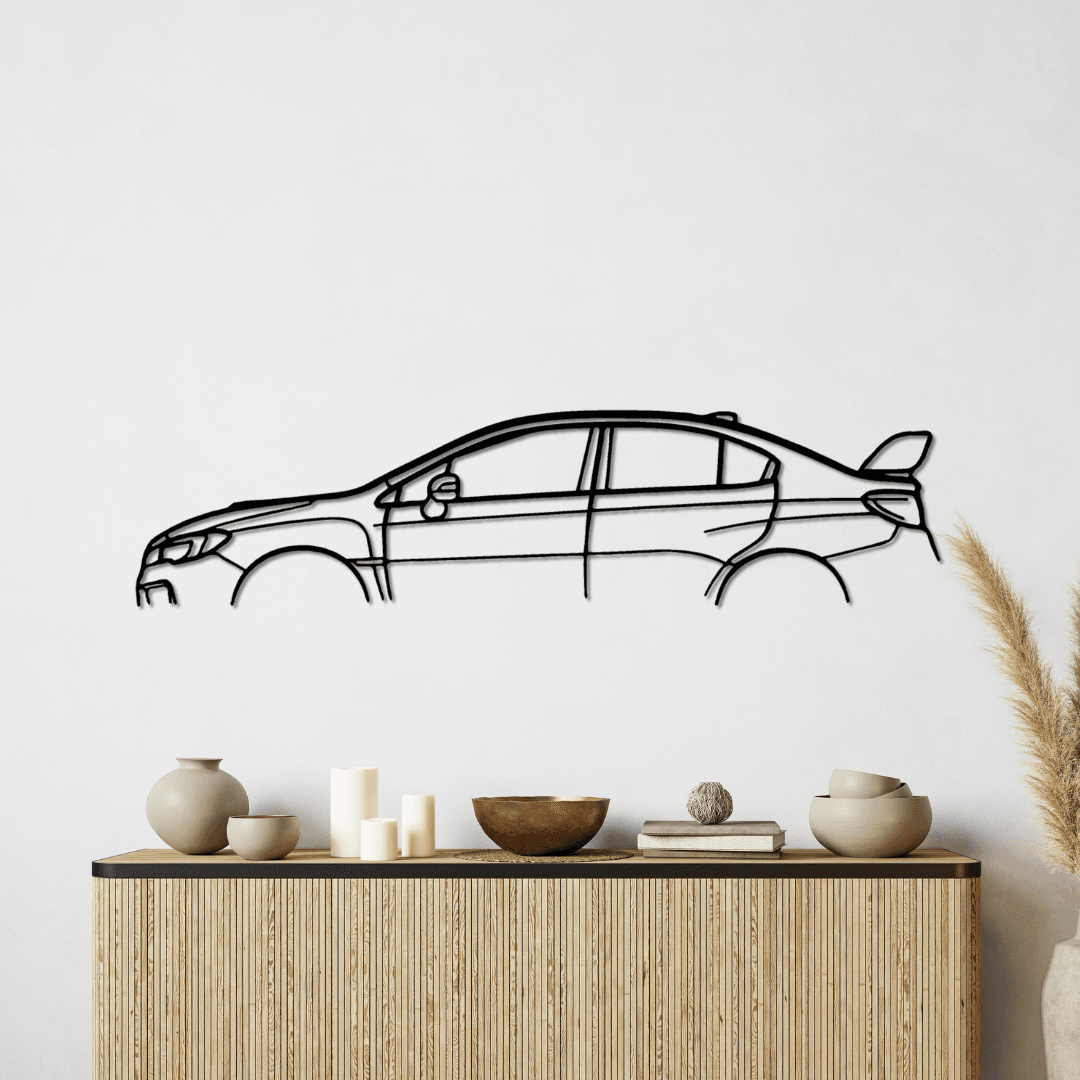 Subaru Impreza WRX STI VA Silüet Metal Duvar Tablosu – Yeni Nesil Ralli Ruhu Lazer Kesim Dekor