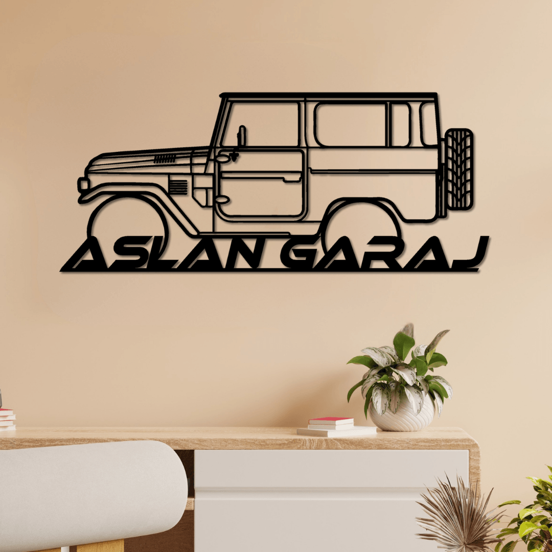 Garaj ve Showroomlara Özel–1979 FJ40 Silüet Metal Duvar Tablosu