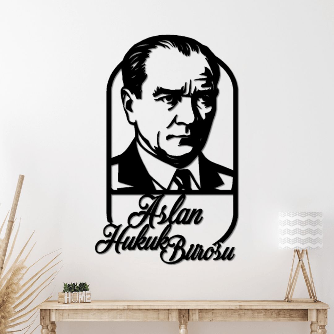 Hukuk Bürolarına Özel – Kişiye Özel Atatürk Silüet Metal Duvar Tablosu