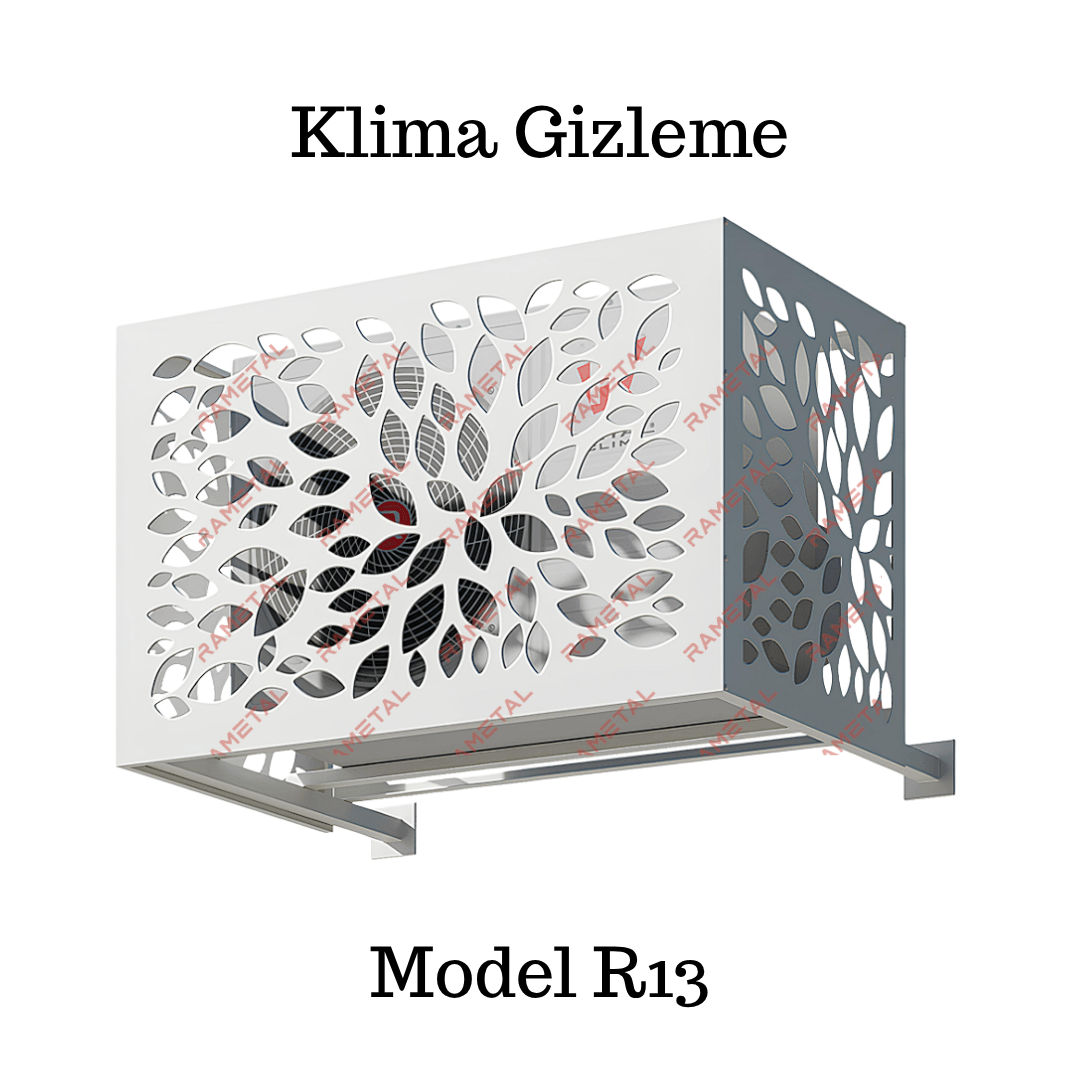 Dekoratif Klima Gizleme - Beyaz Renk Klima Dış Ünite Kafesi 