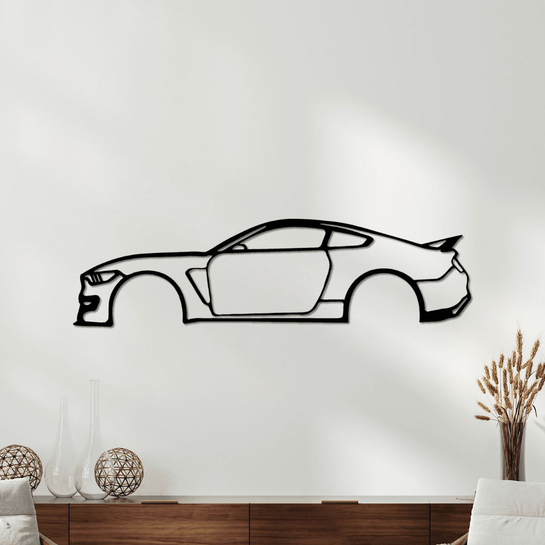 Ford Mustang Silüet Metal Duvar Tablosu – Amerikan Muscle Lazer Kesim Dekor