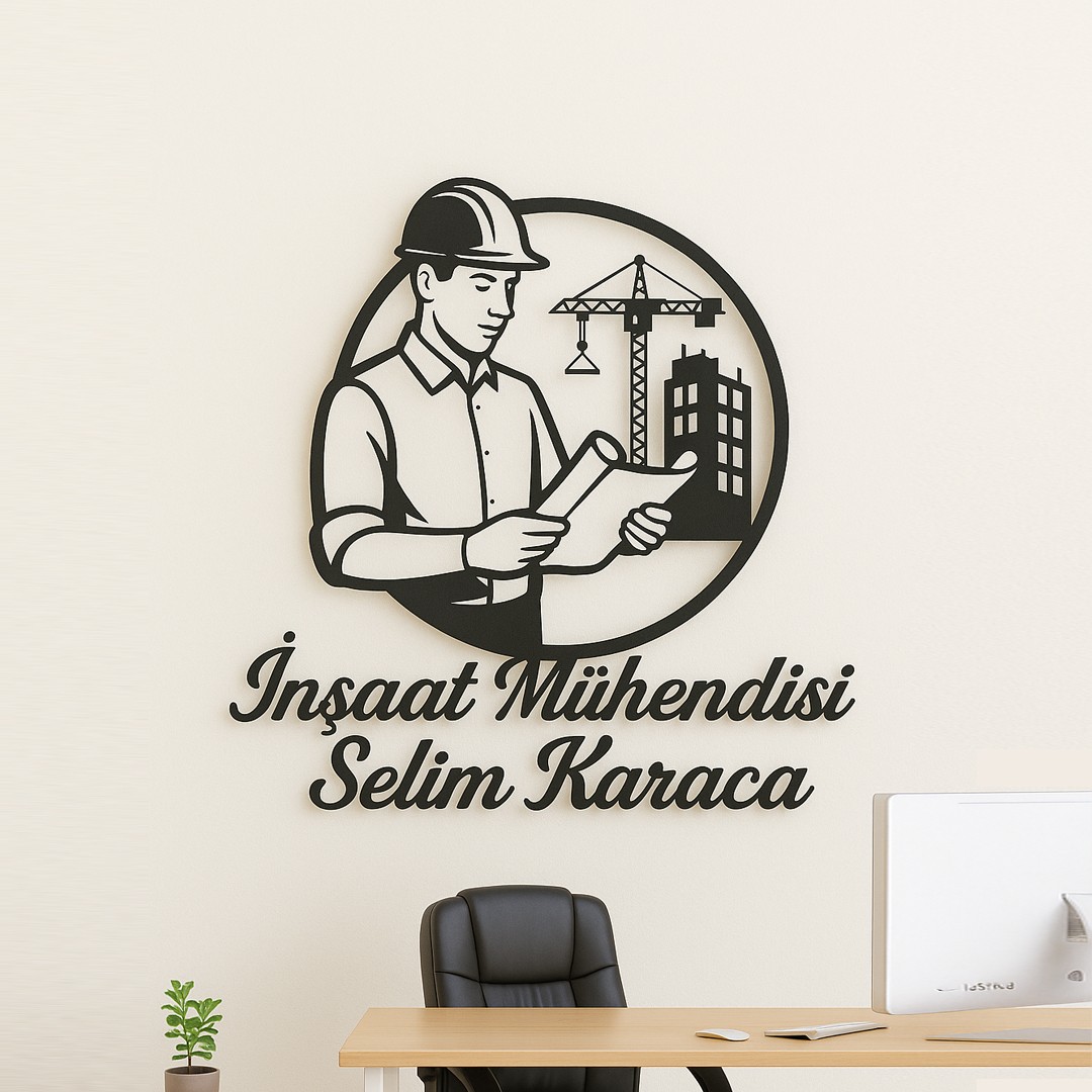 İnşaat Firmaları ve Mühendislere Metal Duvar Dekoru - Kişiye Özel Duvar Tablosu