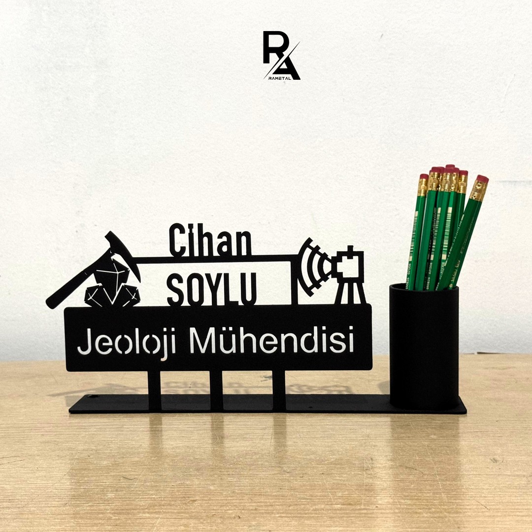 Jeoloji Mühendisi Masaüstü İsimlik - Kişiye Özel Masaüstü İsimlik Kalemlik