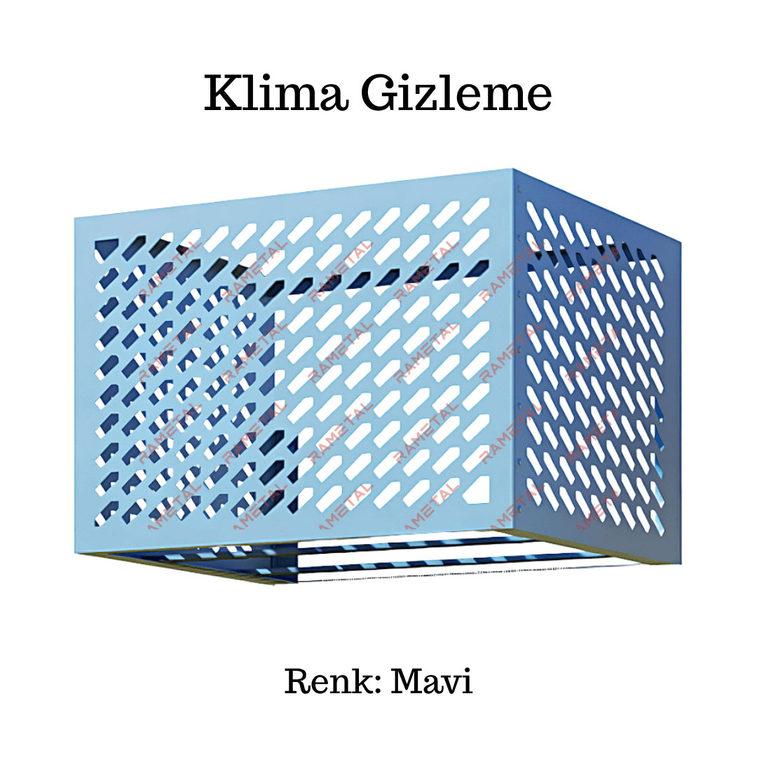 Dekoratif Klima Gizleme - Siyah Renk Klima Dış Ünite Kafesi 