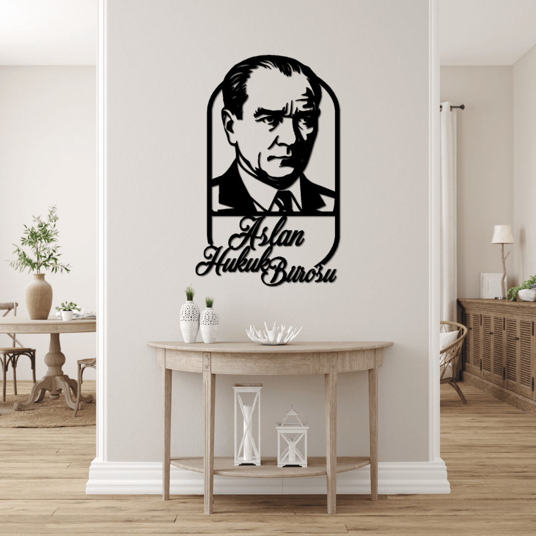 Hukuk Bürolarına Özel – Kişiye Özel Atatürk Silüet Metal Duvar Tablosu
