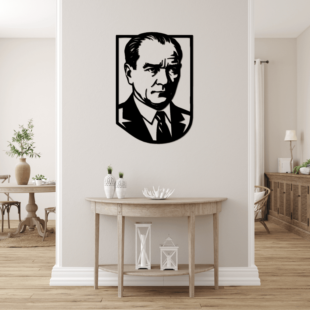 Modern Ofisler İçin – Atatürk Klasik Portre Silüet Metal Duvar Tablosu