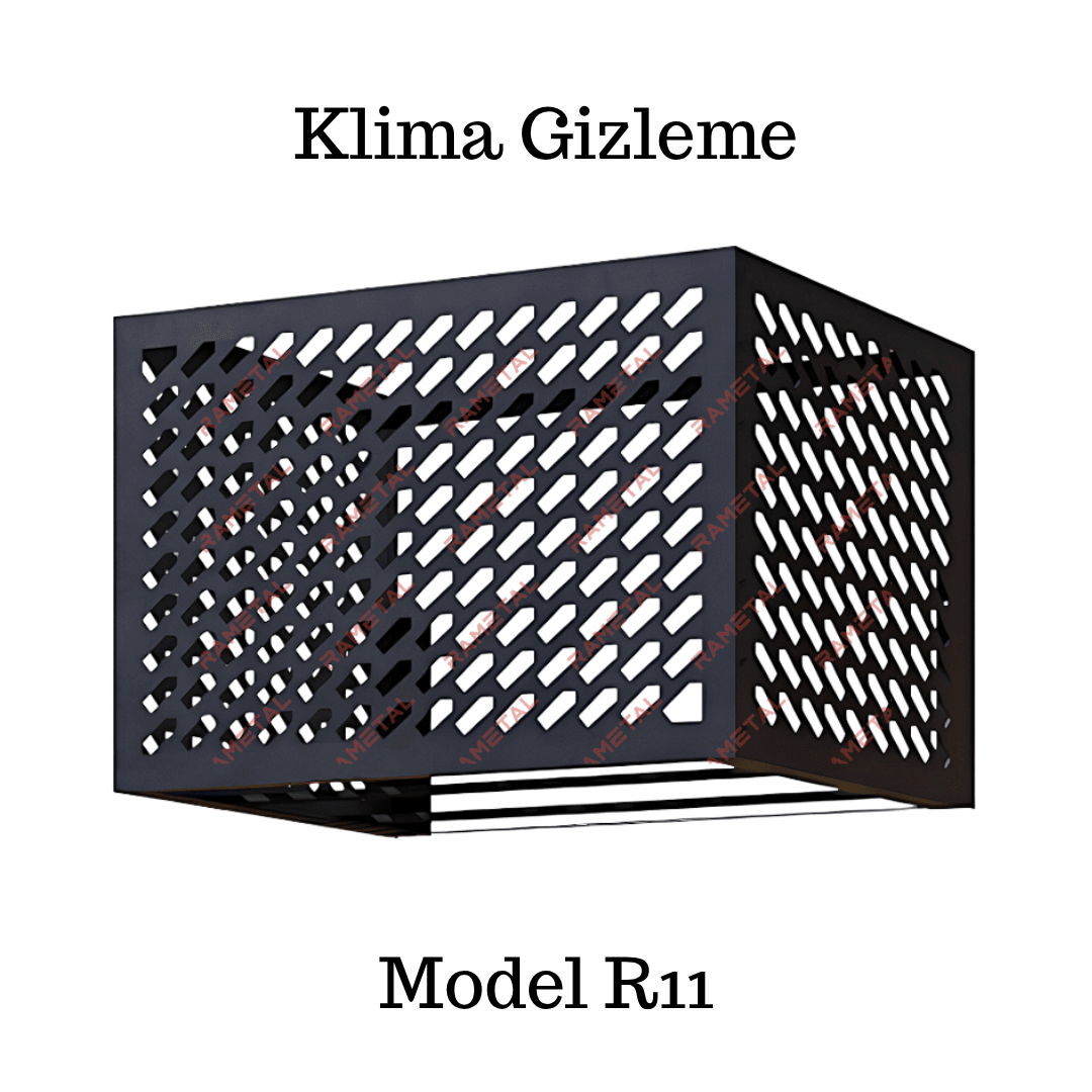 Dekoratif Klima Gizleme - Siyah Renk Klima Dış Ünite Kafesi 