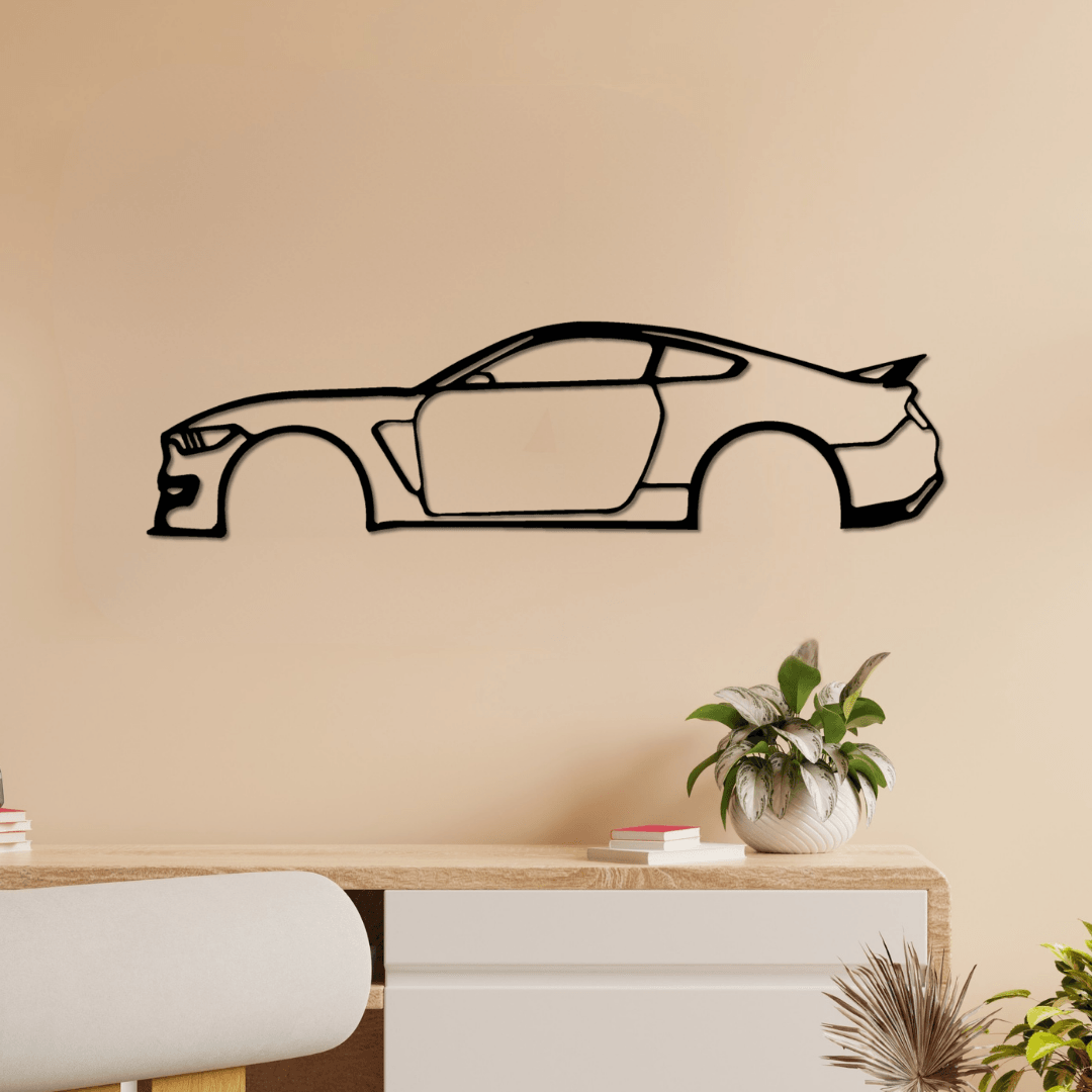 Ford Mustang Silüet Metal Duvar Tablosu – Amerikan Muscle Lazer Kesim Dekor