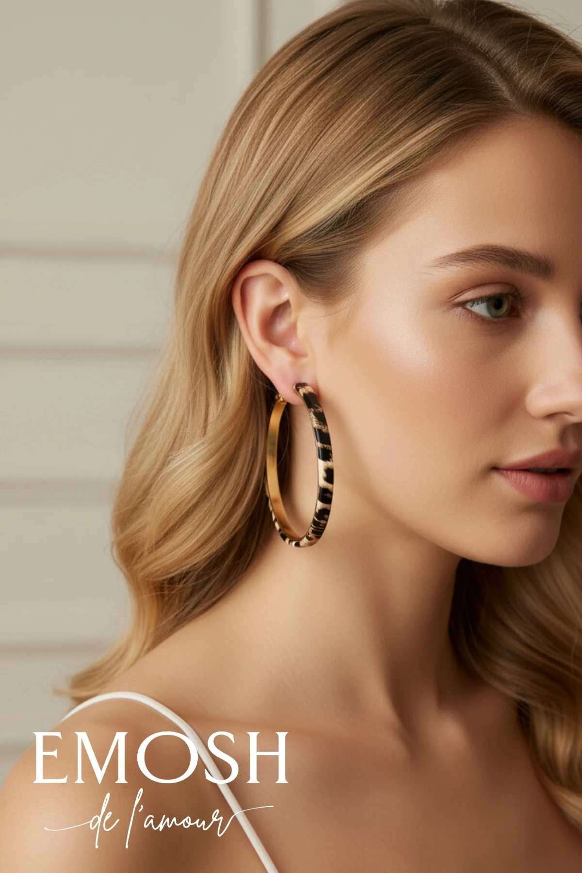 Lüks Leopar Halka Küpe - Zara Model