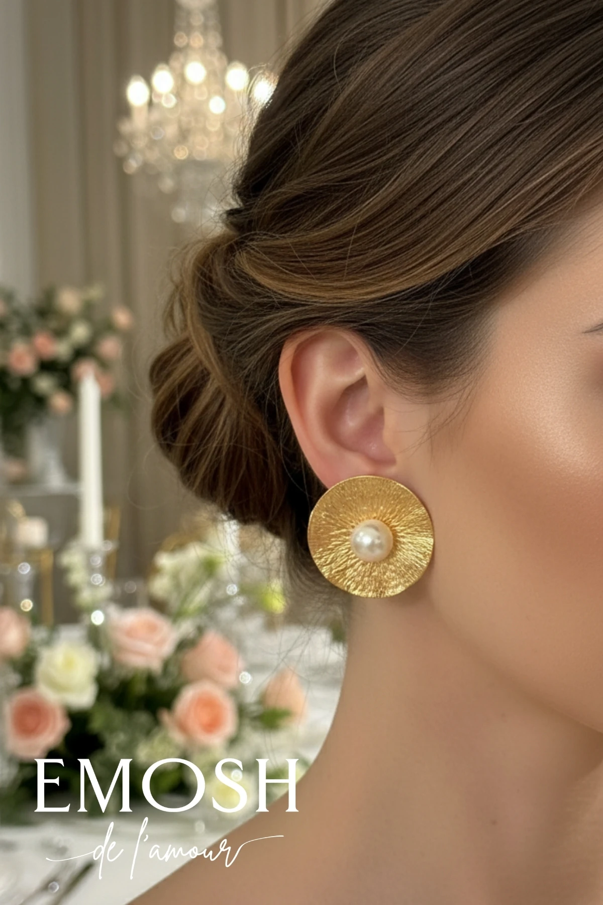 Solaris İnci Küpe | Dokulu Plaka Altın Kaplama | Antik Esintili Zara Model Statement