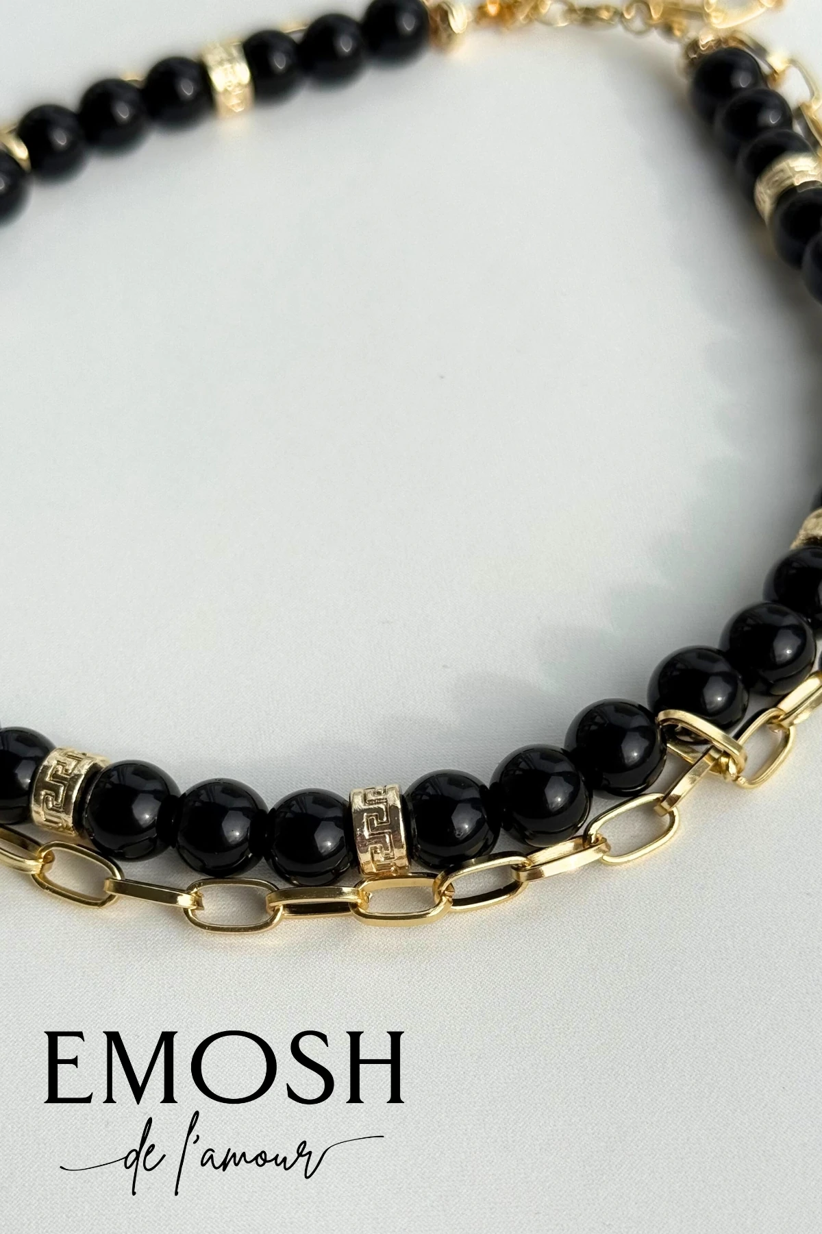 Kleopatra Siyah İnci Choker Layered Kolye | Antik Zincir Detaylı | Zara Lüks Takı