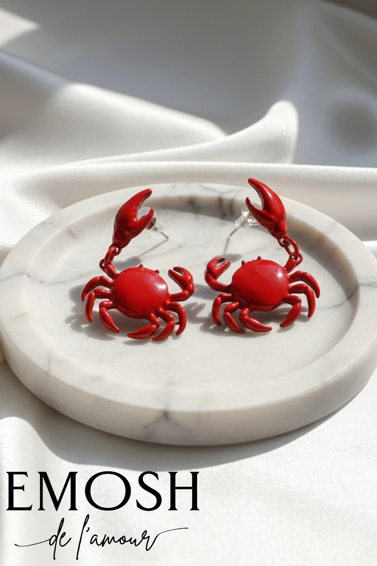 Kırmızı Yengeç Küpe Zara Model