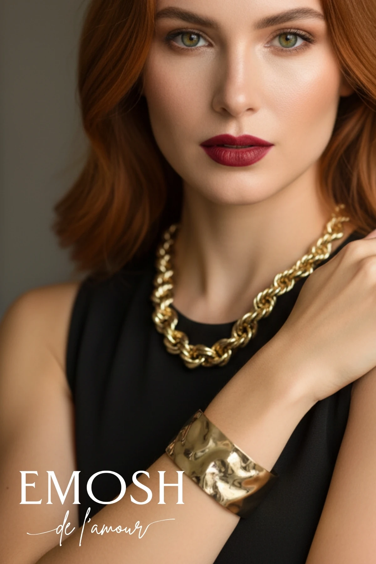 Modern Dövme Kelepçe Bileklik | Altın Rengi | Zara Model