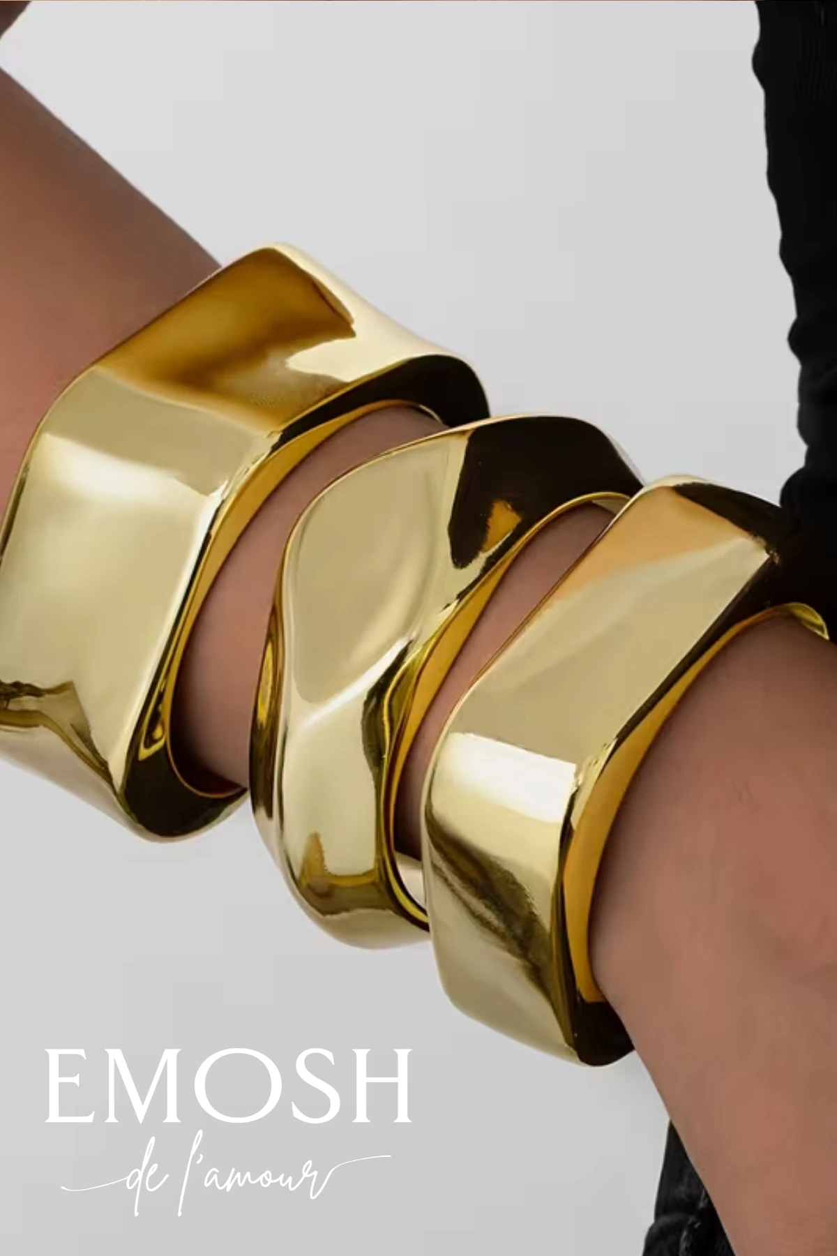 Heykelsi Dalgalı Manşet 3'lü Bilezik | Kalın Akrilik Lüks Statement | Zara Hafif