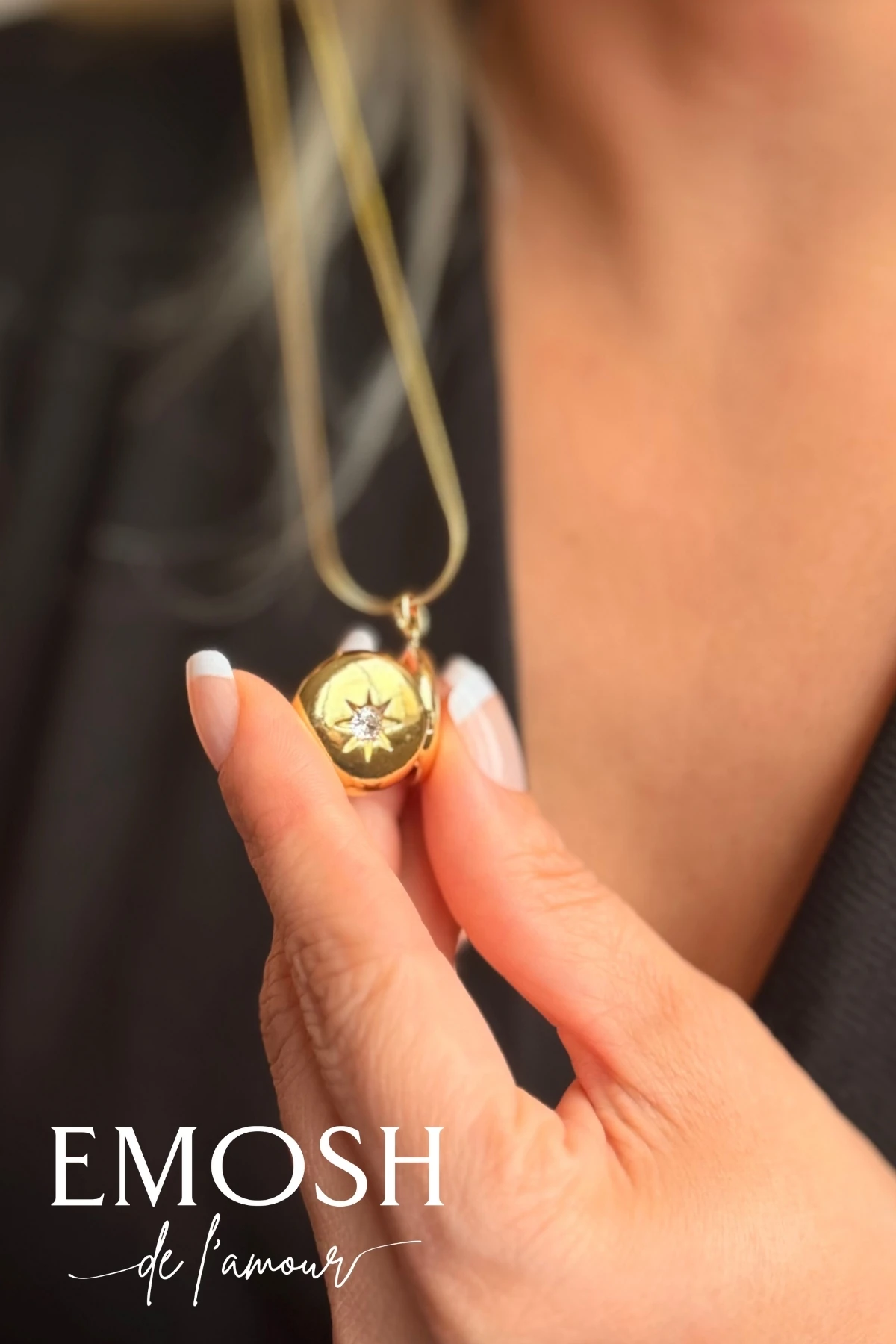 Açılabilen Fotoğraflı Madalyon Kolye | Yıldız ve Harf Detaylı | Zara Model