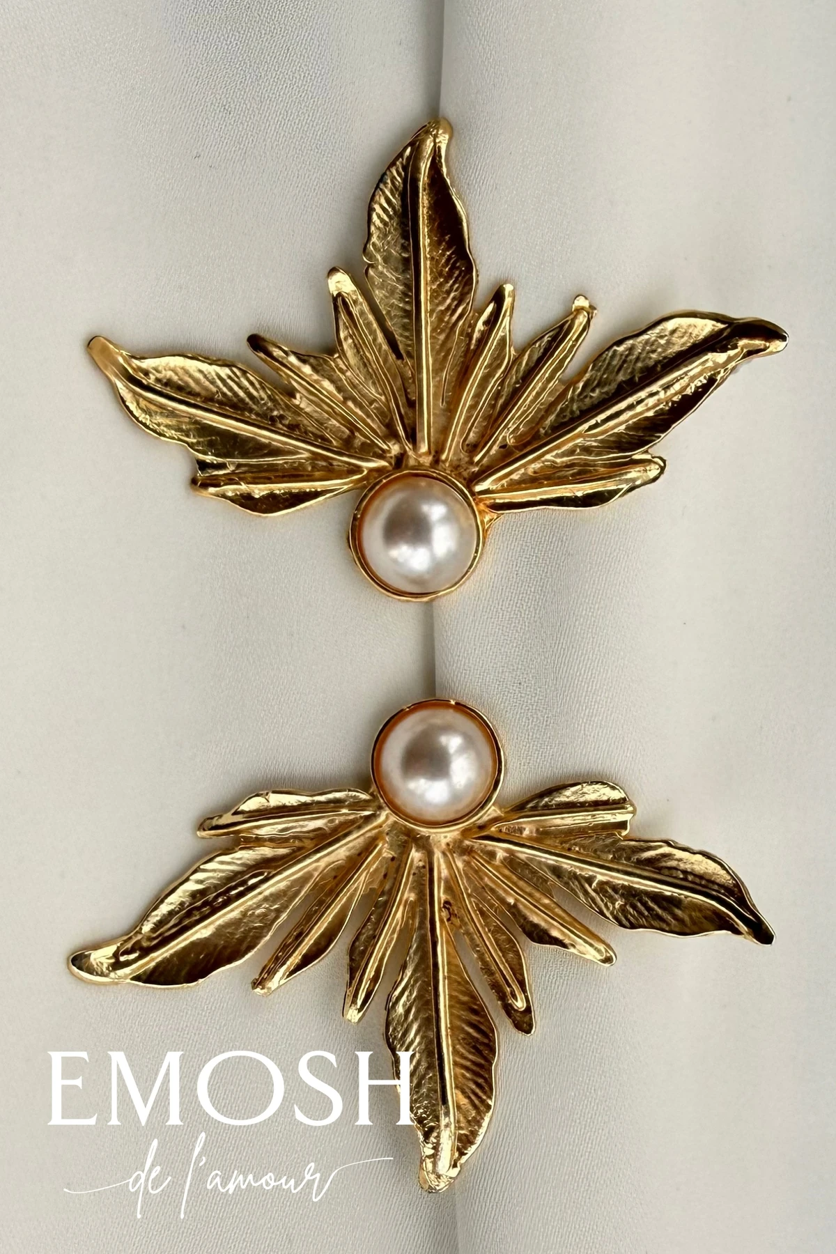 Yaprak Kanat İnci Küpe | Altın Kaplama Lüks Statement | Zara Model Trend Küpe