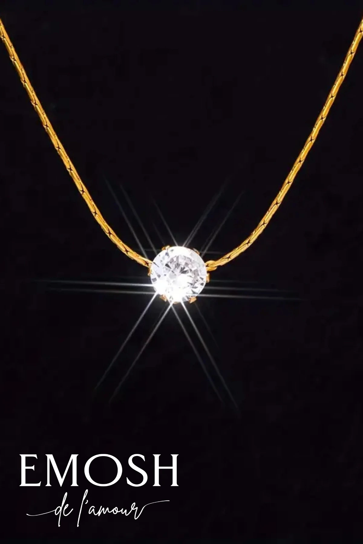 Minimalist Tek Taş Kolye | İnce Zincirli Altın Kaplama Zirkon Choker | Zara Hediye