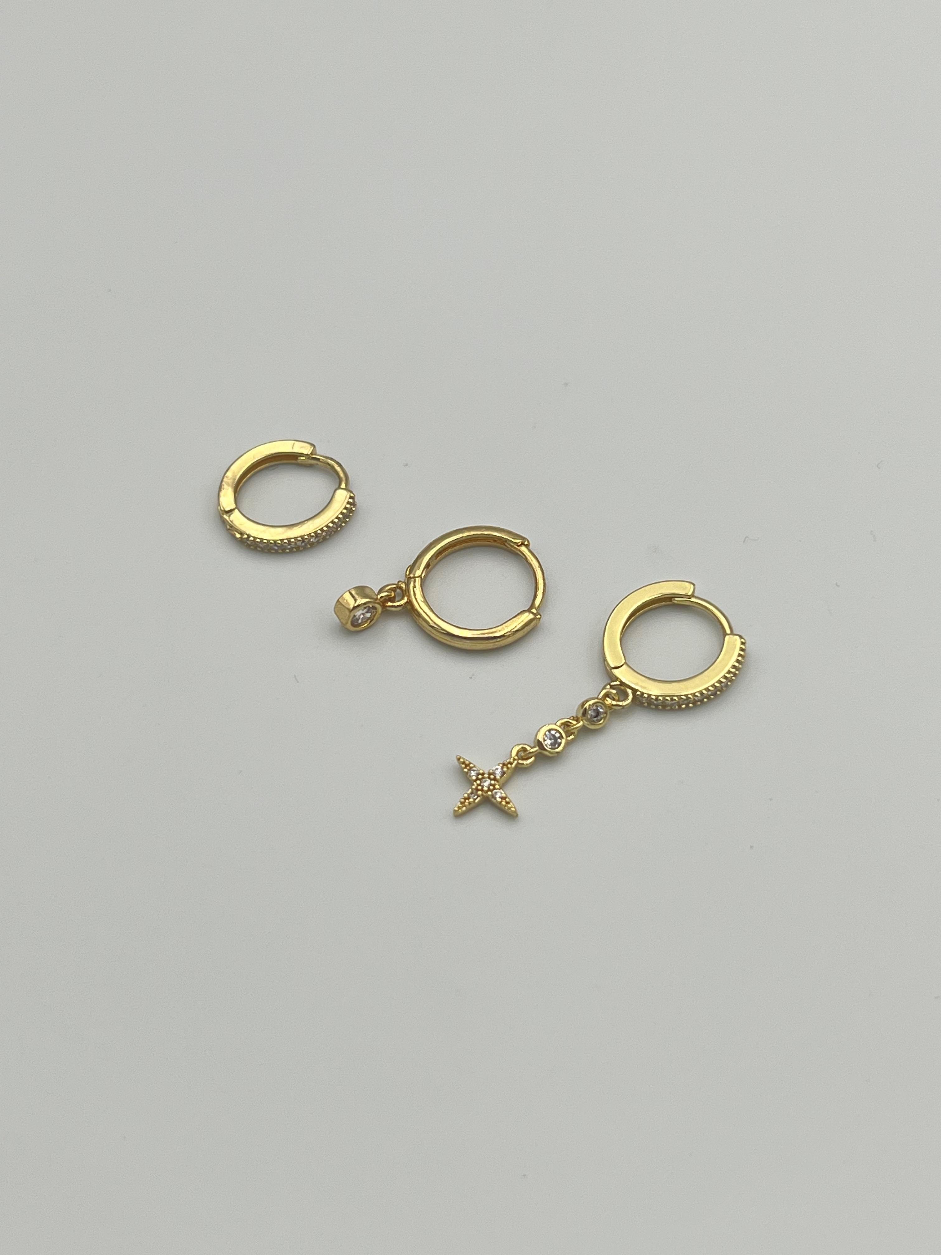 001043 ÇELİK 3LÜ KÜPE (GOLD)