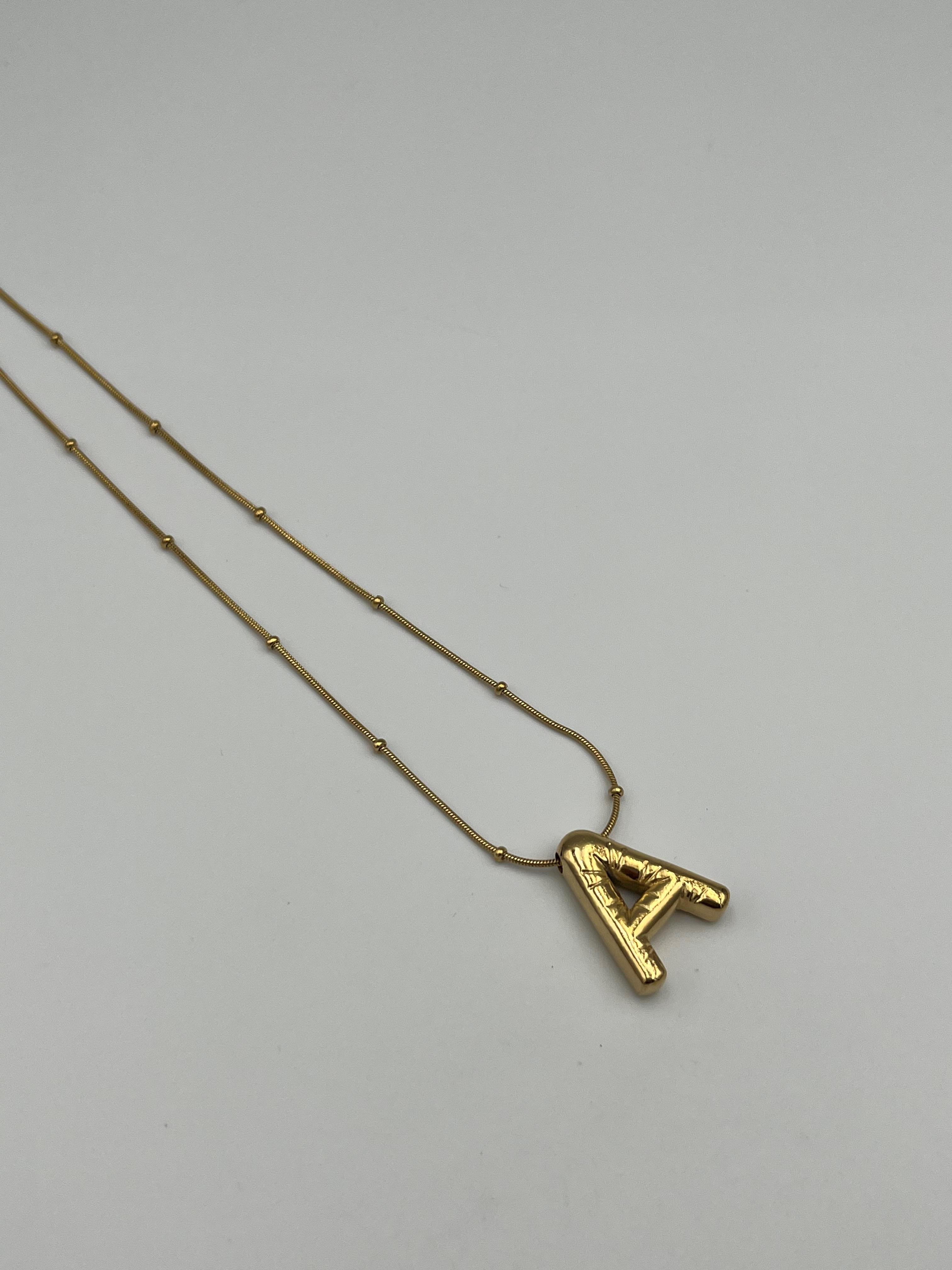 A HARFİ BALON HARF KOLYE (GOLD)
