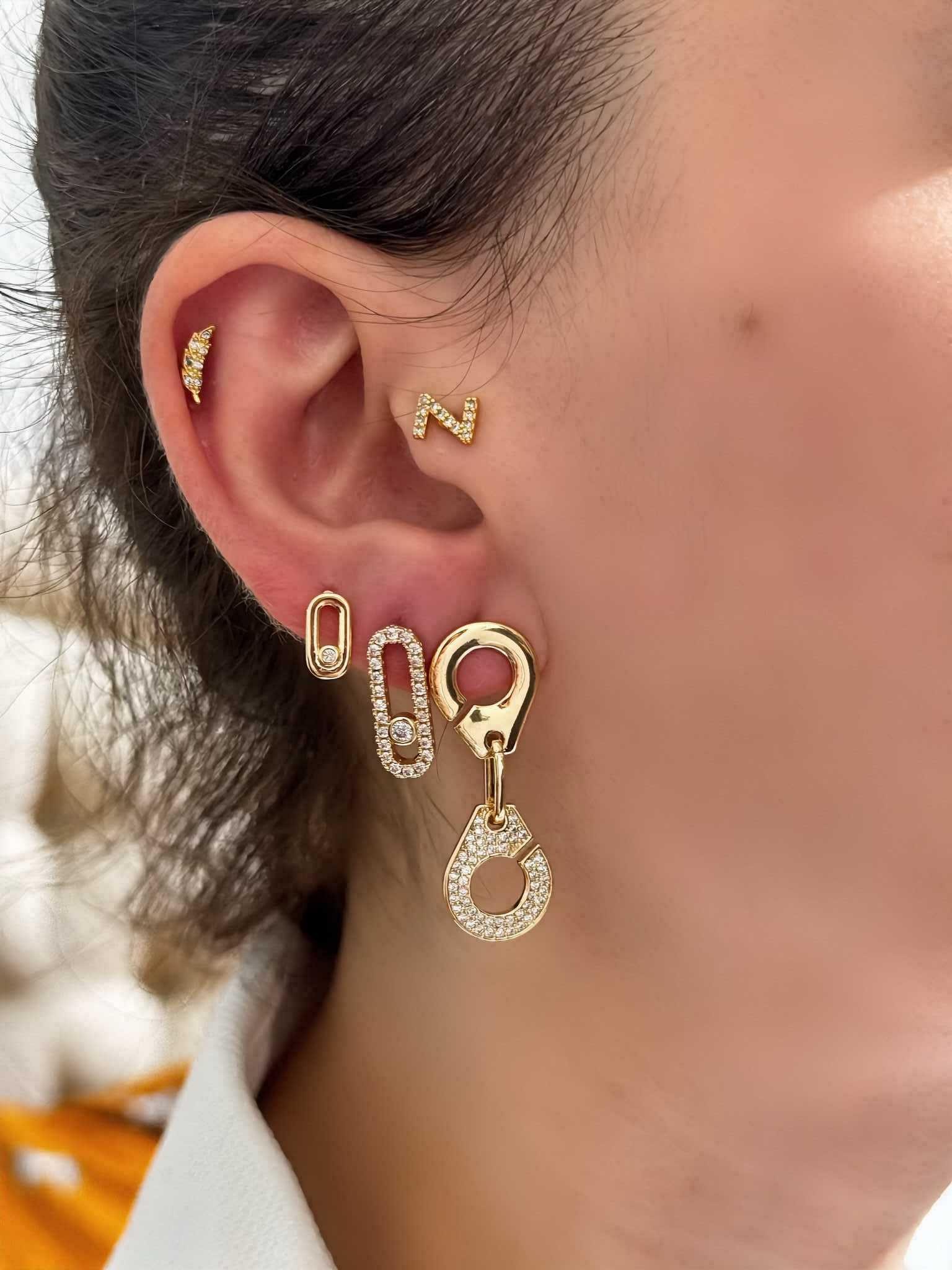 3 LÜ KELEPÇE MODEL ÇELİK KÜPE (ROSEGOLD)
