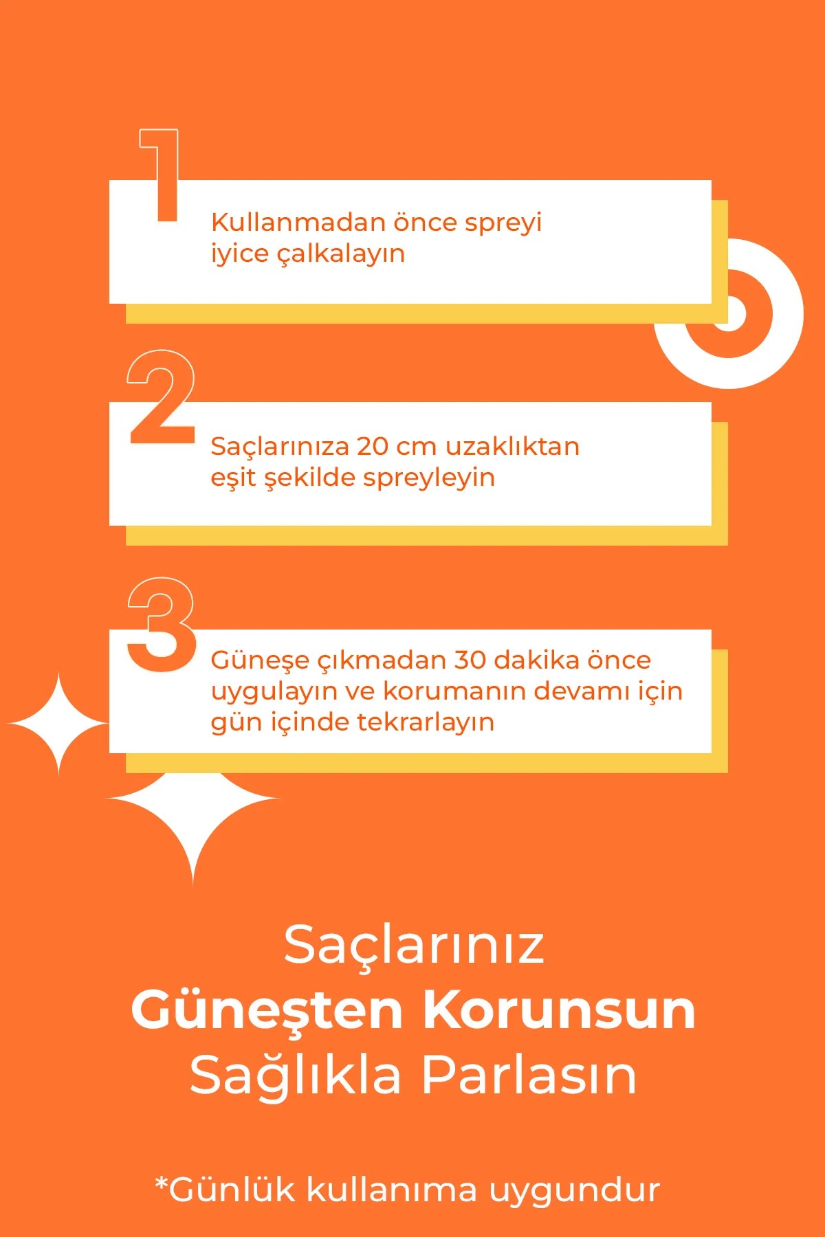50 SPF+ Saç Güneş Koruyucu Sprey