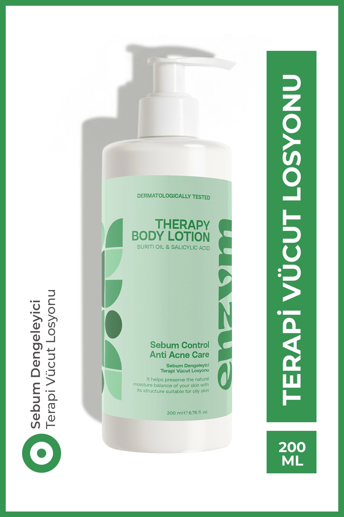 Yağlı Ciltlere Özel Akne Karşıtı Sebum Dengeleyici Vücut Losyonu 200 ml image