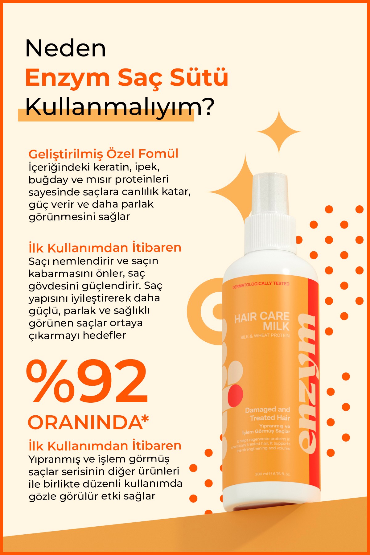 Yıpranmış ve İşlem Görmüş Saçlar İçin Bakım Spreyi