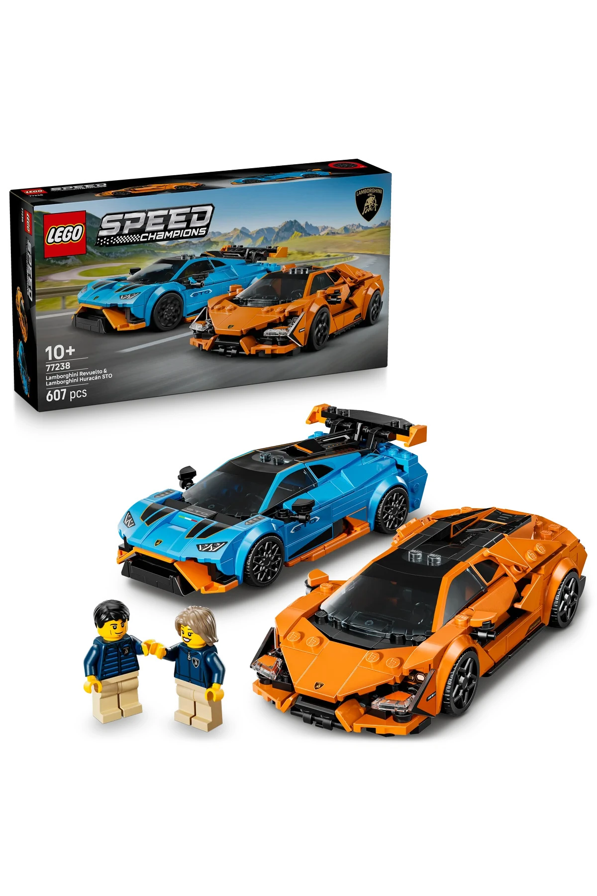 ® Speed Champions Lamborghini Revuelto ve Huracán STO 77238 - 10+ Oyuncak Yapım Seti (607P)