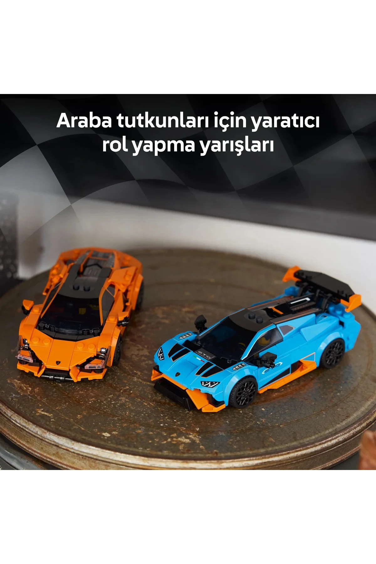 ® Speed Champions Lamborghini Revuelto ve Huracán STO 77238 - 10+ Oyuncak Yapım Seti (607P)