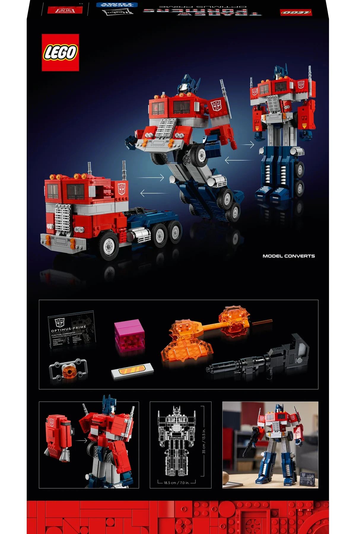 ® Icons OptimusPrime 10302 - 18+ Yaratıcı Model Yapım Seti (1508Parça)