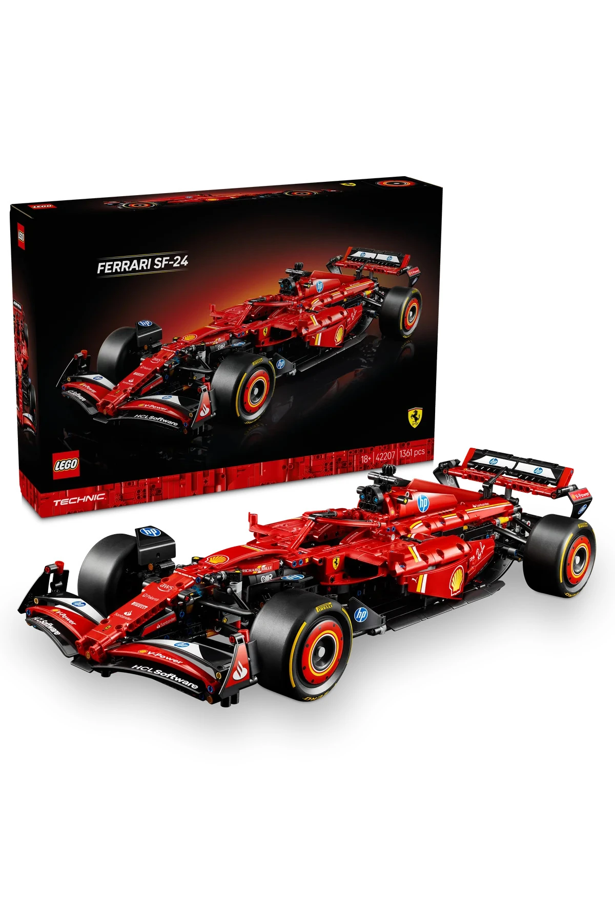 ® Technic Ferrari SF-24 F1 Araba 42207 - Yetişkinler için Koleksiyonluk Model Yapım Seti (1361P)