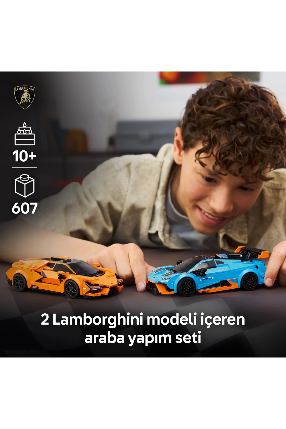 ® Speed Champions Lamborghini Revuelto ve Huracán STO 77238 - 10+ Oyuncak Yapım Seti (607P)