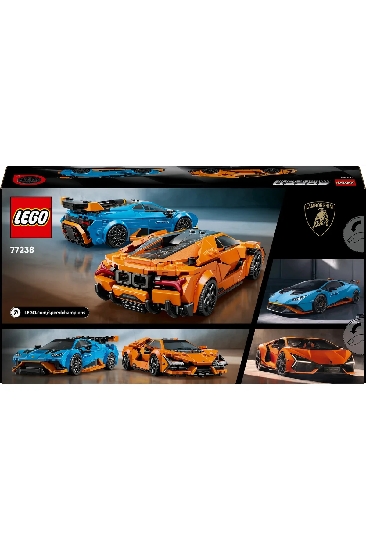 ® Speed Champions Lamborghini Revuelto ve Huracán STO 77238 - 10+ Oyuncak Yapım Seti (607P)