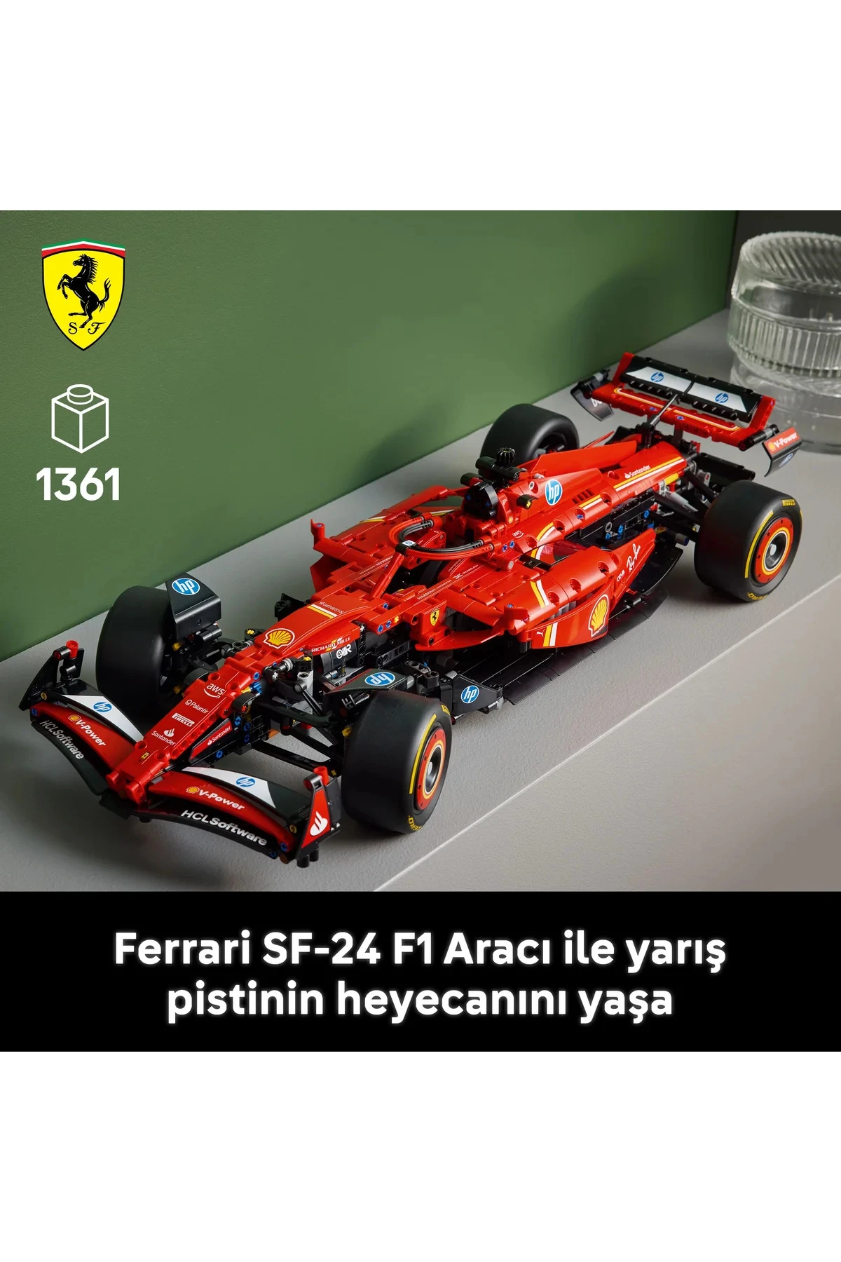 ® Technic Ferrari SF-24 F1 Araba 42207 - Yetişkinler için Koleksiyonluk Model Yapım Seti (1361P)