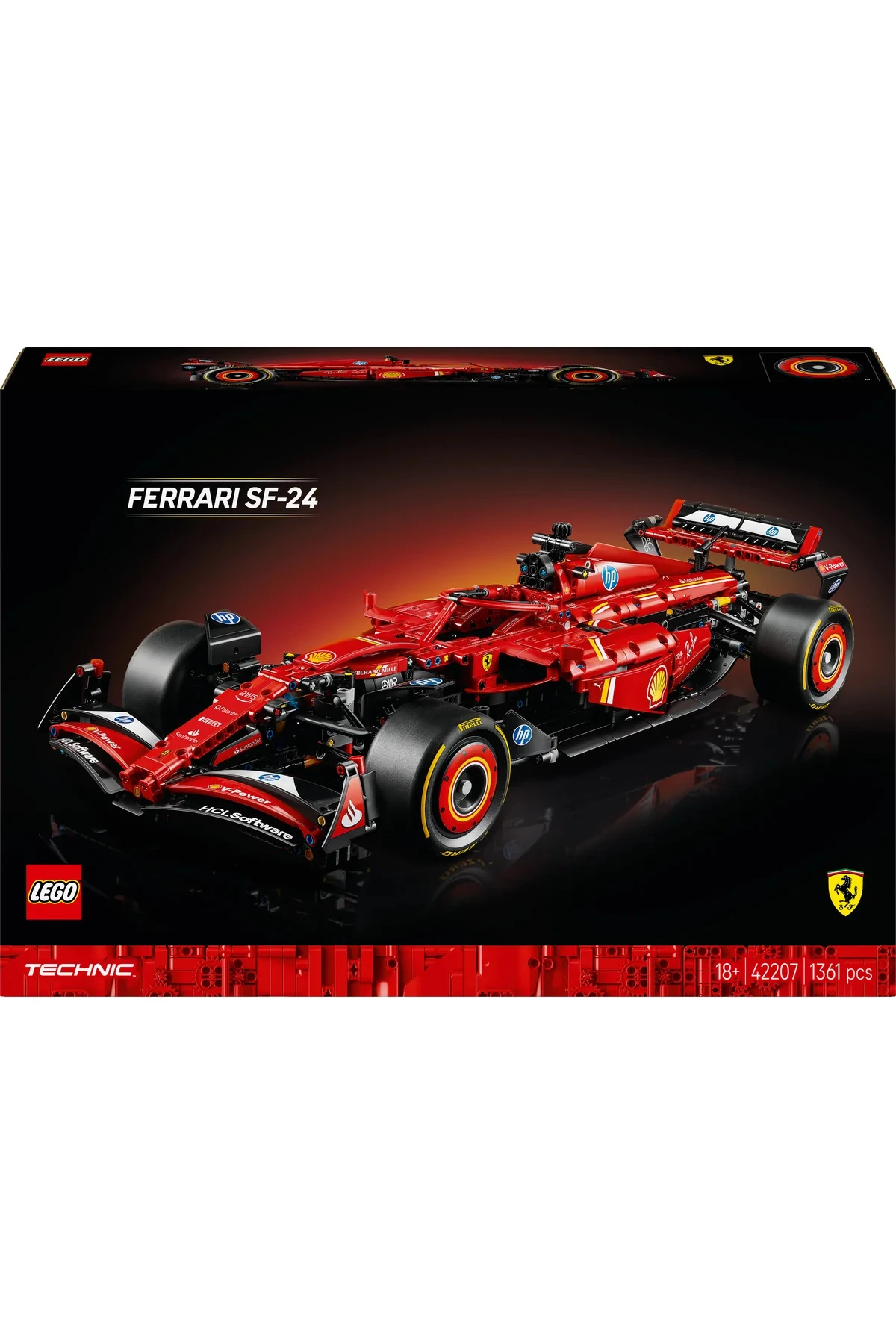 ® Technic Ferrari SF-24 F1 Araba 42207 - Yetişkinler için Koleksiyonluk Model Yapım Seti (1361P)