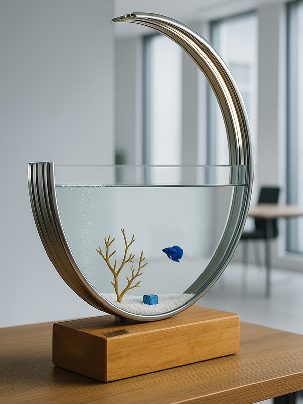  Dekoratif Akvaryum Beta ve Japon balık akvaryumu 50 cm (L boy) Beyaz Led